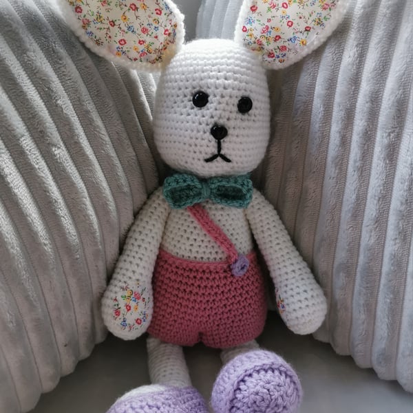 Large Colourful Crochet Rabbit 