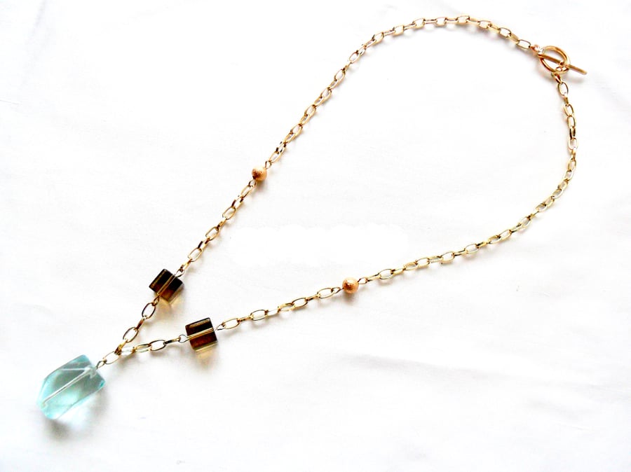 Aqua pendant necklace