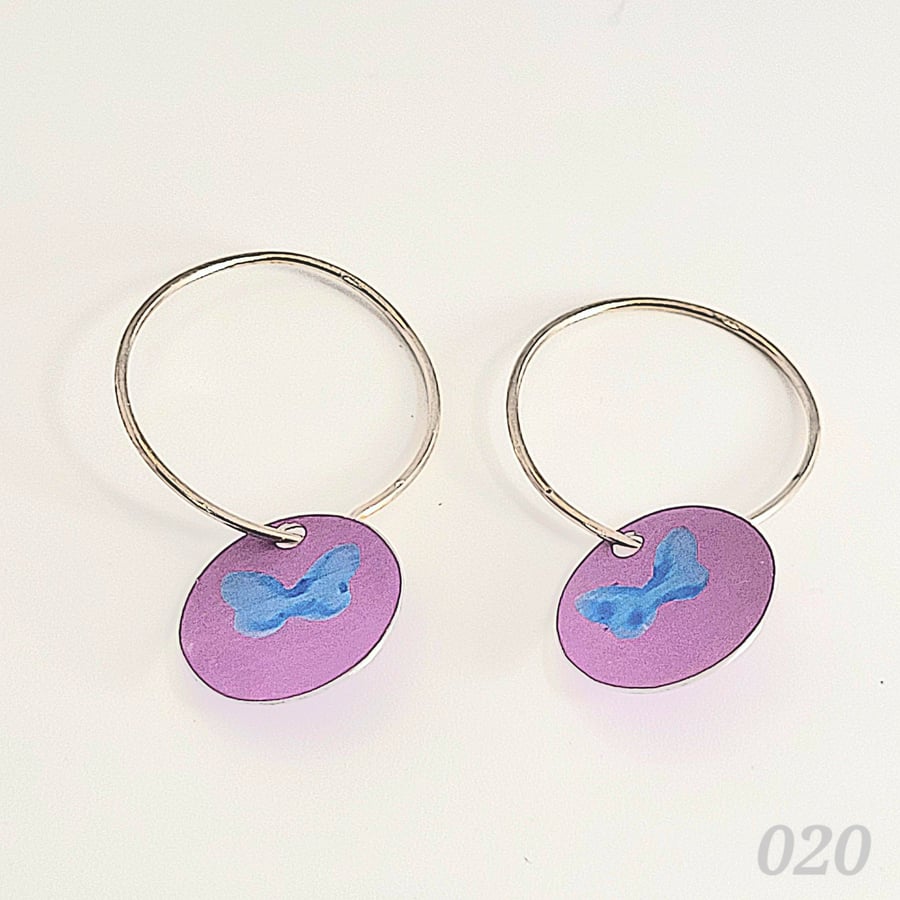 Image of 020 - Handmade Aluminium and Silver Reversible Earrings