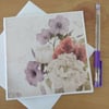 blank greeting card with flowers