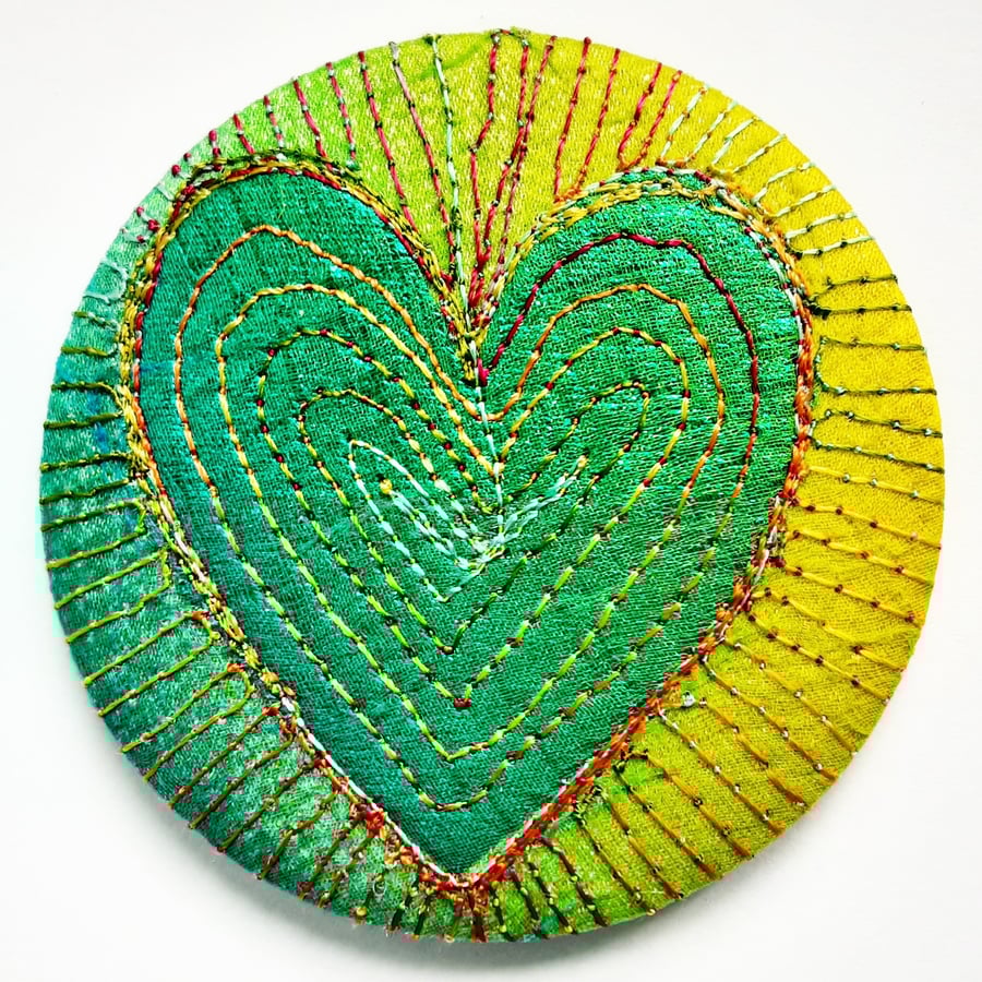 Pocket Mirror with Free Machine Embroidery 