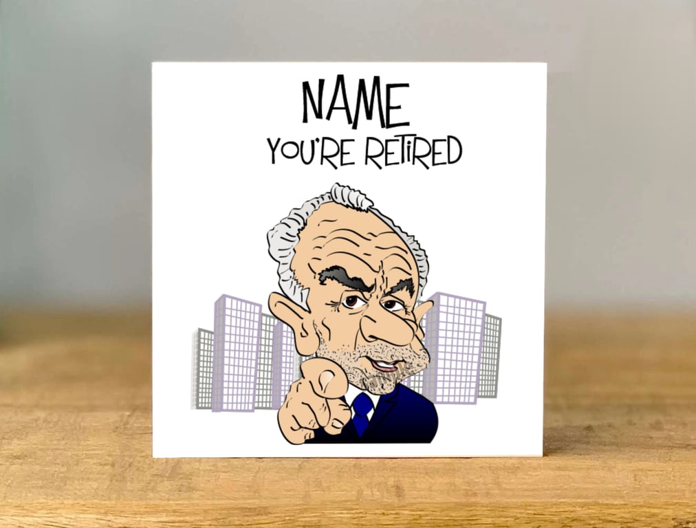 Personalised Retirement Card, Funny Cartoon, Farewell