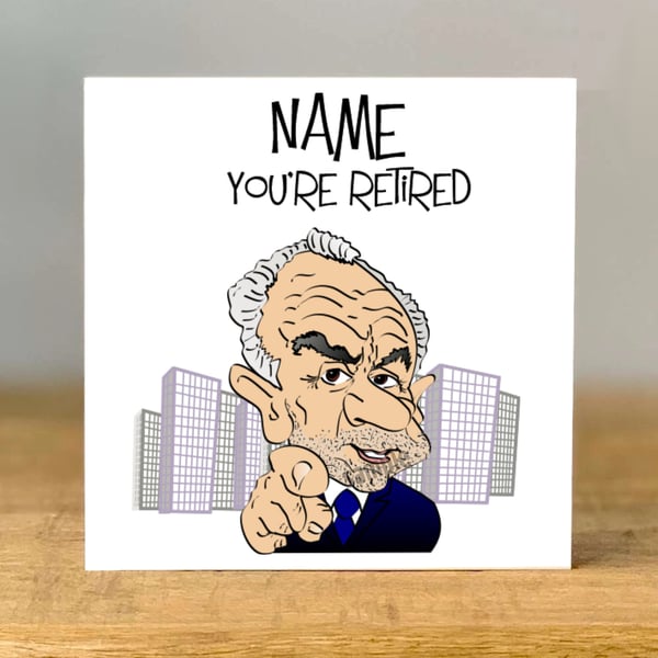 Personalised Retirement Card, Funny Cartoon, Farewell