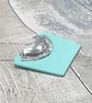 Recycled Aluminium Drink Can, Turquoise Square Acrylic Shape Necklace Pendant - Image 4