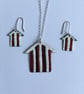 Hand Enamelled Broad Stripe Beach Hut Pendant  - Image 5