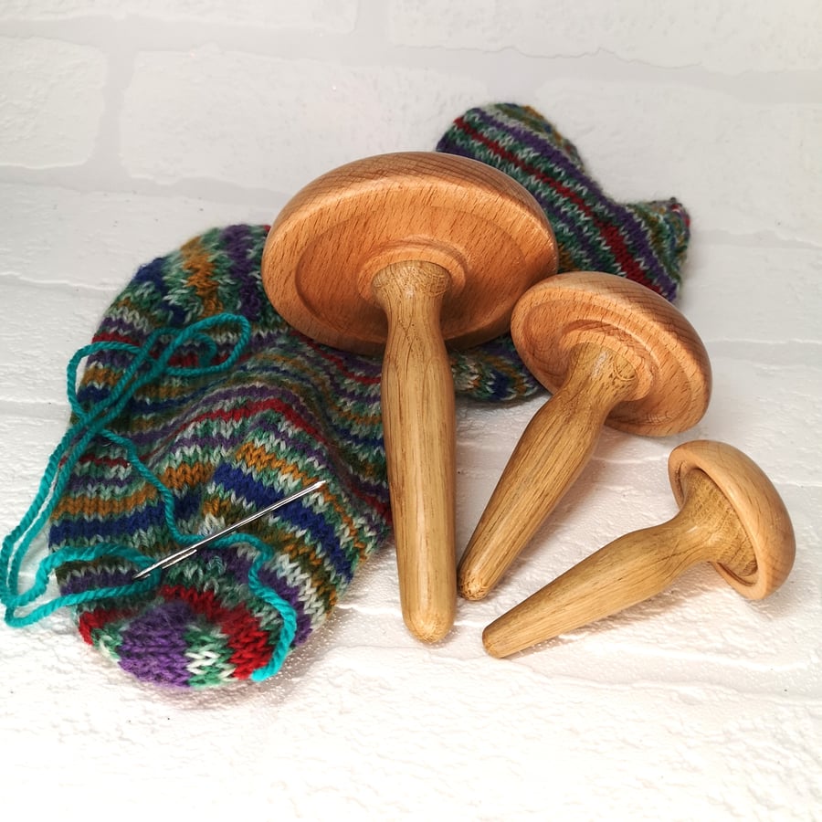 Set of 3 Woodturned DARNING MUSHROOMS BUNDLE