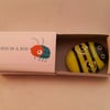 Bug In A Box - Fused Glass Fridge Magnet - Bumble Bee