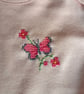 Butterfly, baby vest, age 0-3 months, hand embroidered - Image 3