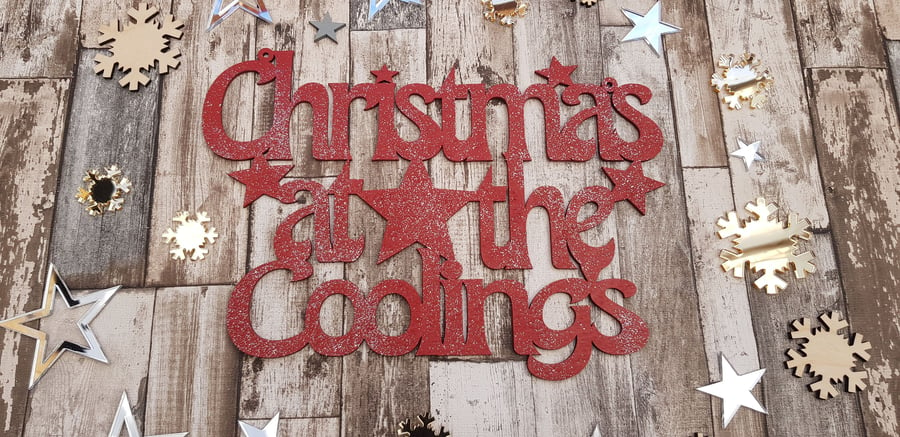 Christmas at the name signs wall hangings craft blank or painted
