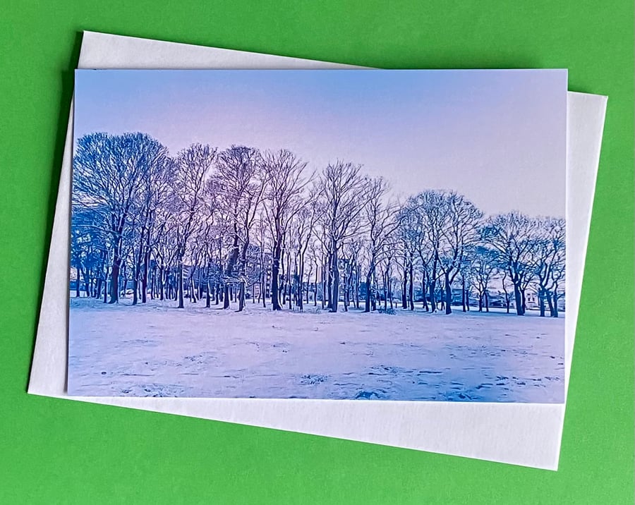 Lincolnshire Wolds in Winter - Photographic Print Greetings Card