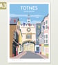 Totnes, A3 Devon illustrated travel poster - Image 1