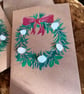 Hand painted Seaglass Christmas Wreath card  - Image 2