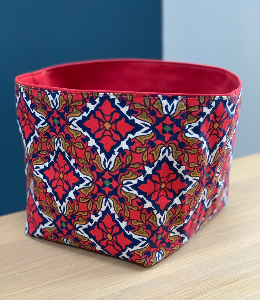 Large Faux suede fabric basket