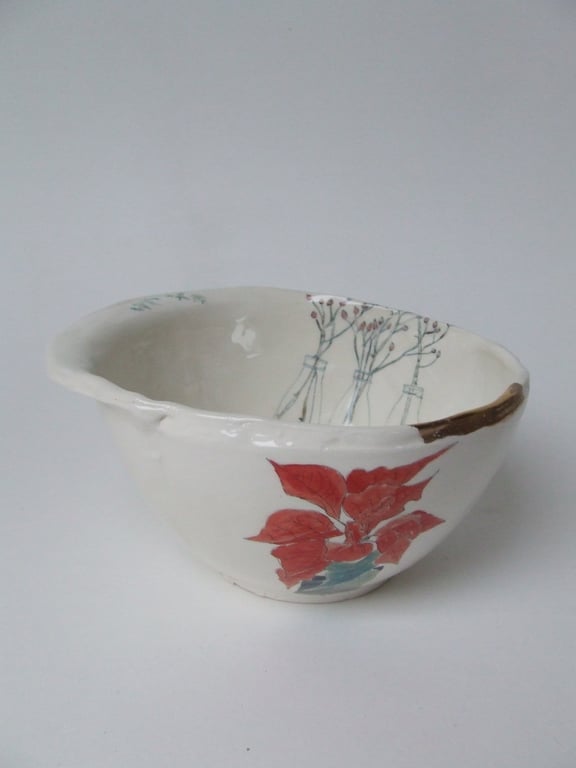 Berries in a Bottle Christmas Bowl