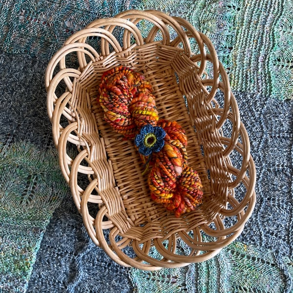 Hand spun art yarn - wool and mohair
