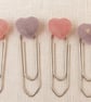 Handmade resin heart paperclip bookmarks 