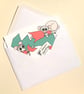 Rat Christmas Card with Cute Rats Pulling Christmas Cracker - A-SSQ - Image 5