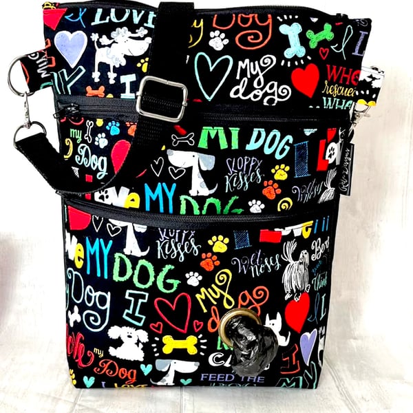 Dog walking bags,I love my dog 