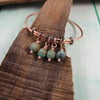 Bangle, Copper and Turquoise BoHo Adjustable Fit Bracelet