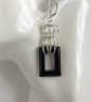 Black Agate Chainmaille Earrings  - Image 4