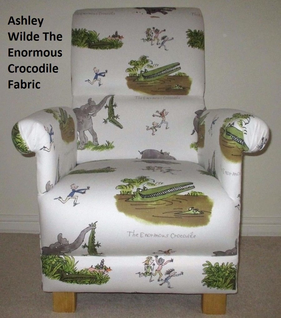 Ashley Wilde The Enormous Crocodile Fabric Adult Chair Armchair Roald Dahl Book
