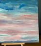 Dusk sky over distant hills . Soft pink and blue original acrylic painting 20x16 - Image 5