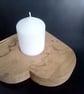 Solid beech large heart shaped candle holder