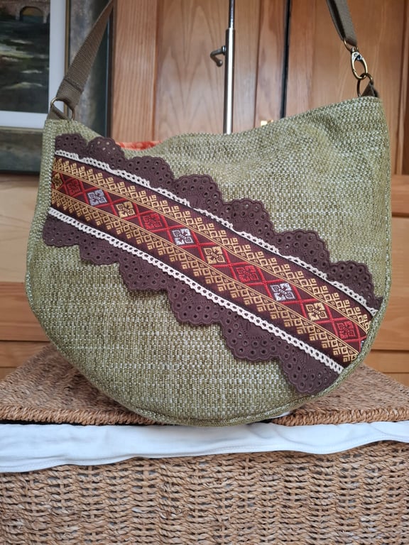 Braided green bag