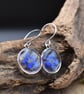 Blue Flower Resin Earrings, 304 Stainless Steel Hooks, Made in Scotland - Image 3