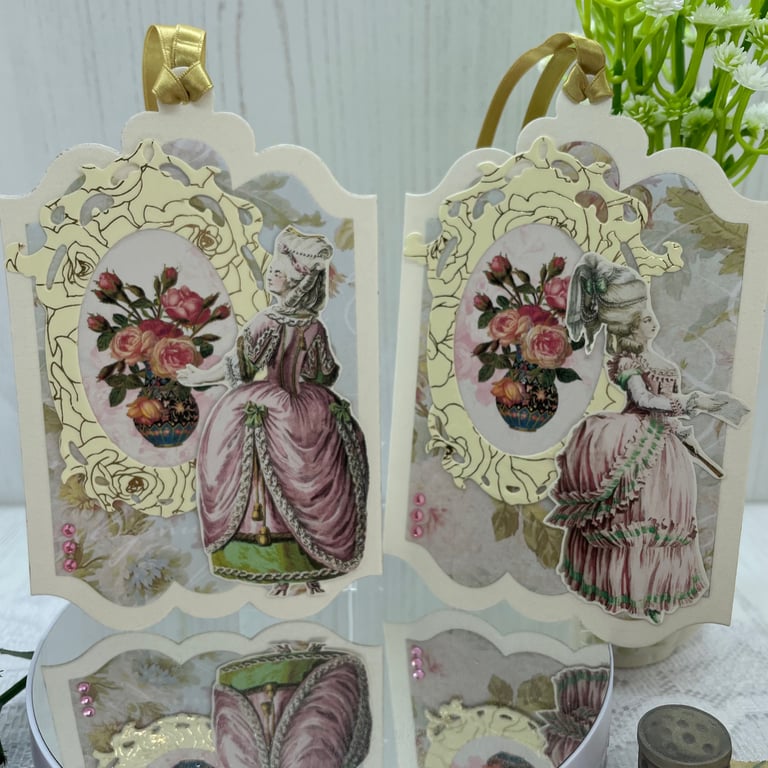 Library - Marie Antoinette set of 2 tags Design 4 by Carolee Crafts  PB11 - 0021