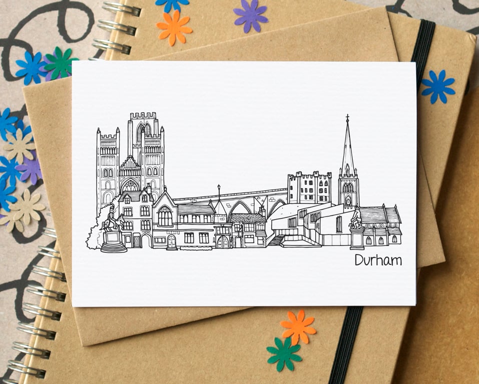 Durham Skyline Greetings Card