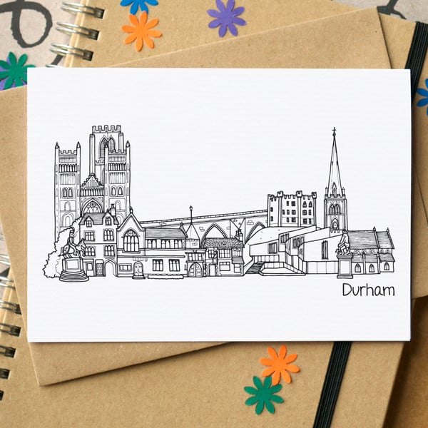 Durham Skyline Greetings Card