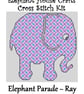 Elephant Parade Cross Stitch Kit Ray Size Approx 7" x 7"  14 Count Aida