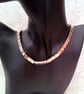 Jewellery Set with Rose Gold and Silver Plated Chevron Metal Beads, Gift for Her - Image 6