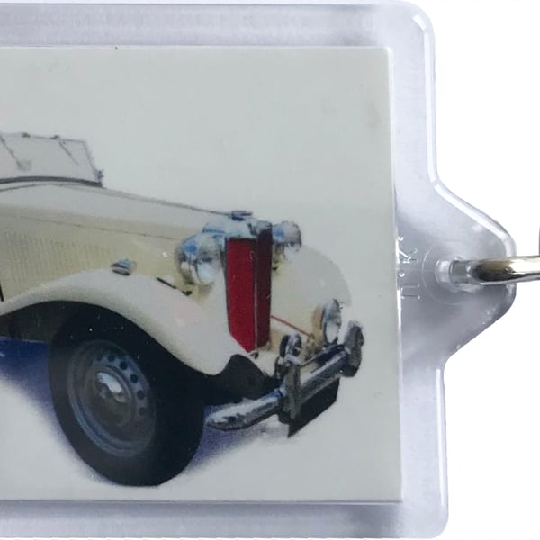 MG TD 1951 - Keyring with 50x35mm Insert - Car Enthusiast