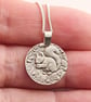 Squirrel Engraved Sterling Silver Coin Necklace - Image 2