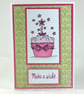 Pink cupcake birthday card - Image 1