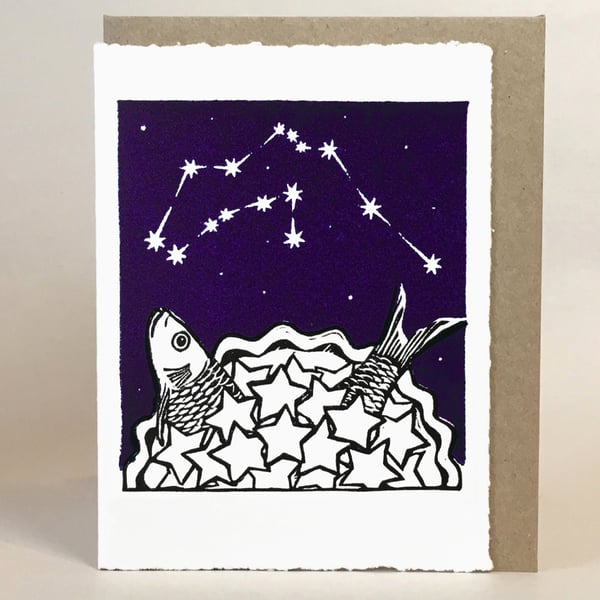 StarGazey Skies - Aquarius Zodiac Birthday Card (January 20 to February 18)