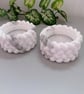Pair of White and Silver Rope Tealight Holders - Set of 2 Christmas Candle Stand