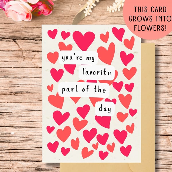 Plantable valentines Card, Seed Paper Card, Handmade