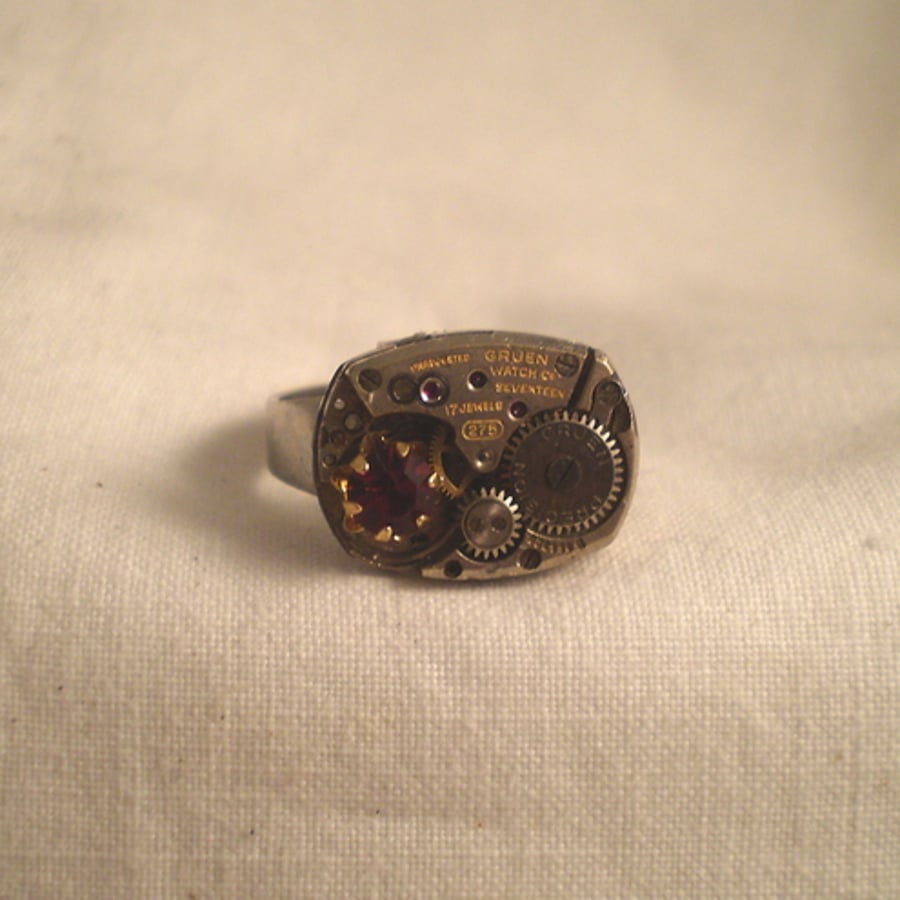 Steampunk Time On My Hands Ring