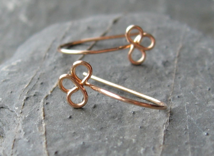  Handmade bronze trefoil earwires x 10 pairs MADE TO ORDER
