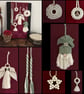 Boho macrame Christmas decoration set- sage green trim - Image 9