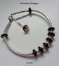 Smokey Quartz Heavy Weight  Sterling Silver Noodle -Bangle Style Bracelet - Image 2