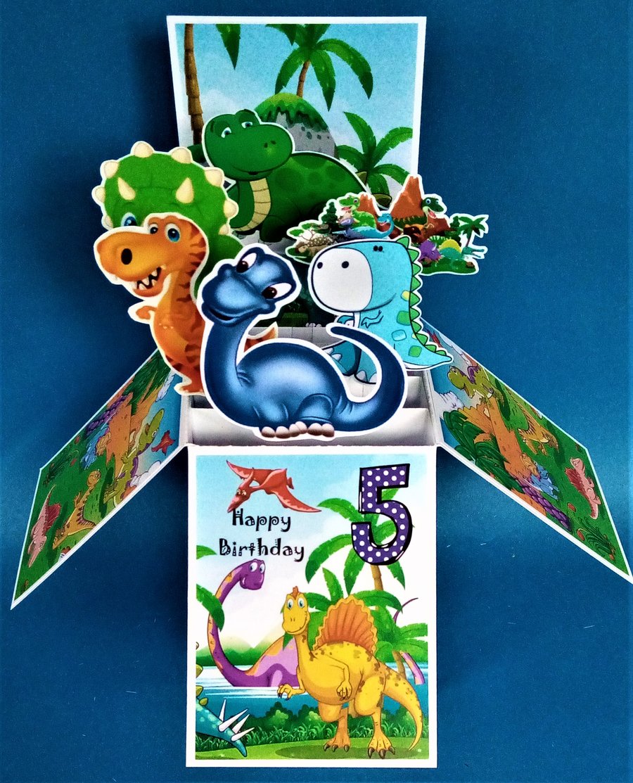 5th Birthday Card with Dinosaurs