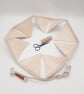 Cream and taupe mini bunting, 9 triangles,  80" length.   - Image 8