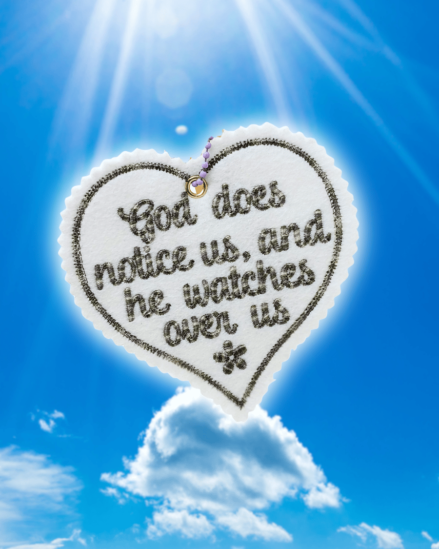 Embroidered Mini Heart Decorations with Inspirational Quote