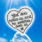 Embroidered Mini Heart Decorations with Inspirational Quote