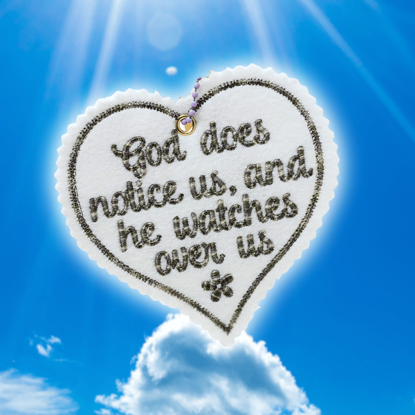 Embroidered Mini Heart Decorations with Inspirational Quote