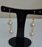 Ladies peach coloured shell pearl rosary link jewellery set - Image 3